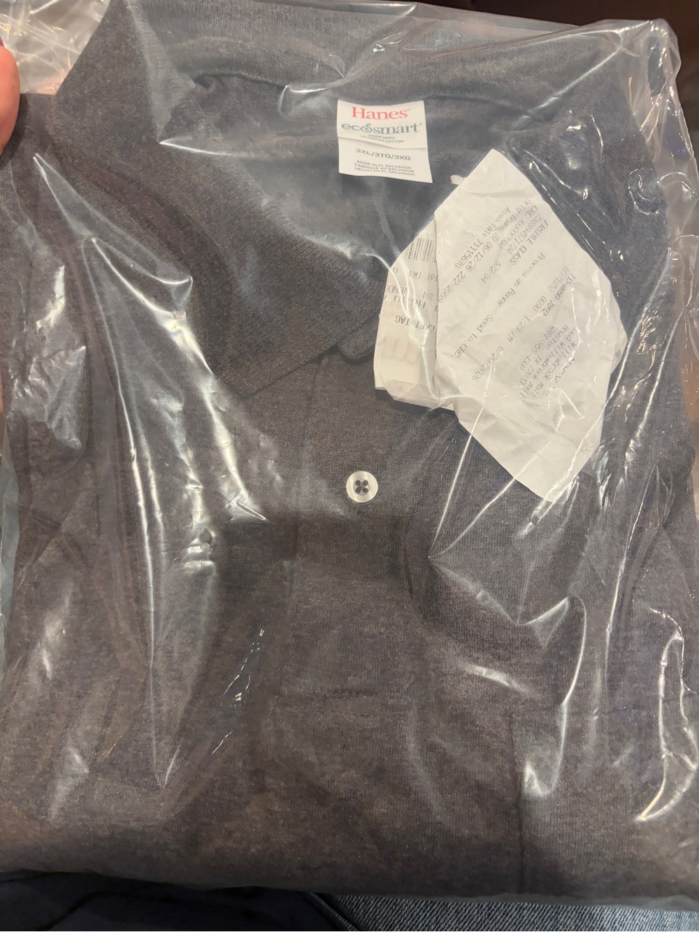 Hanes Men's Polo Shirt in Dark Gray